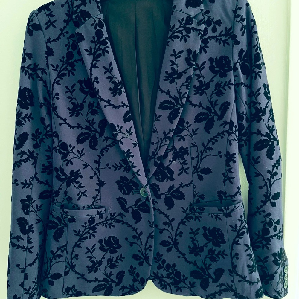 Velvet Floral Blazer XS